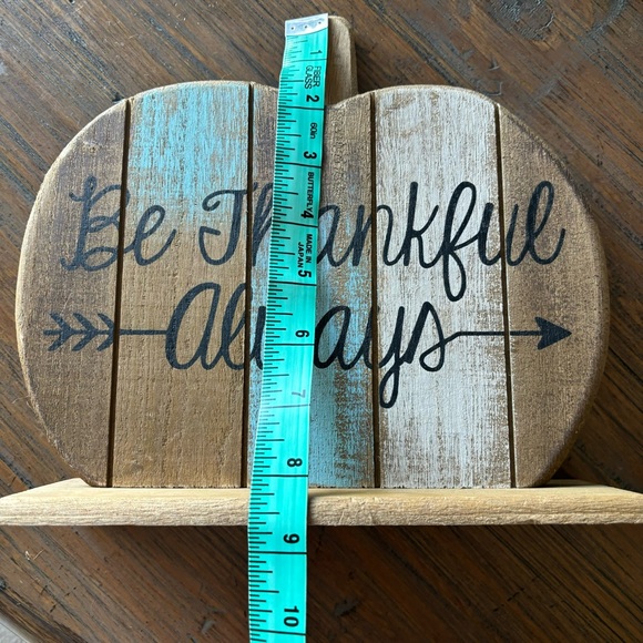 Five item fall thankful bundle of two pumpkins, sign, banner & espresso cup set - Picture 5 of 16
